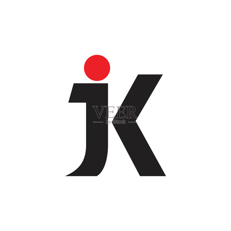 字母JK简约几何logo图标素材