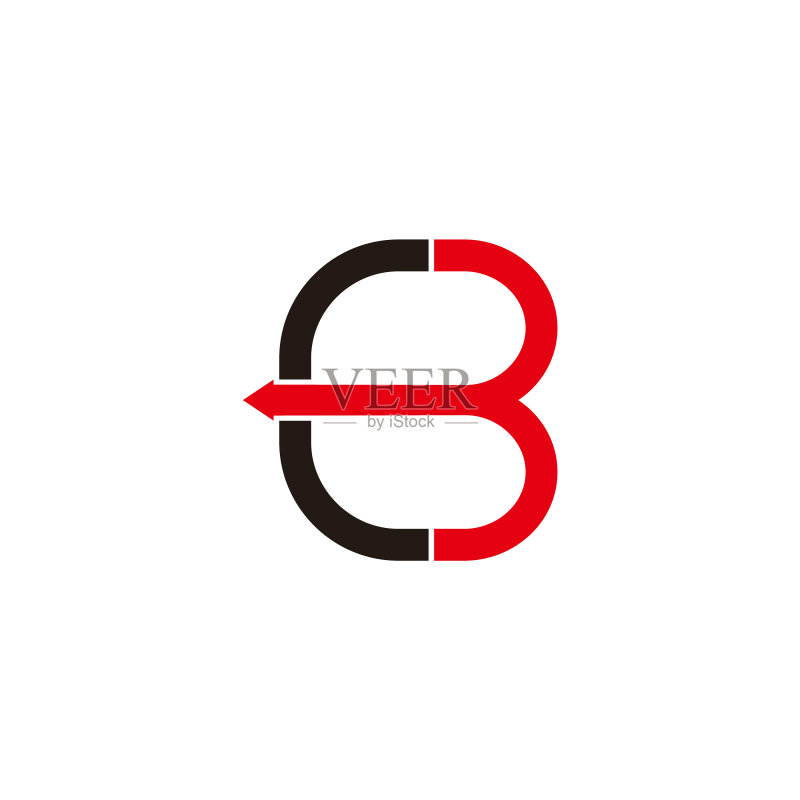 字母CB运动箭头简约几何标志图标素材
