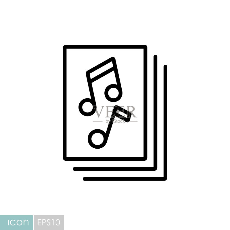 带有音符图标的乐谱图标素材