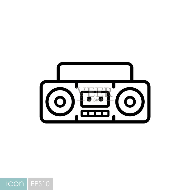 手提式收录机卡带立体声录音机图标图标素材
