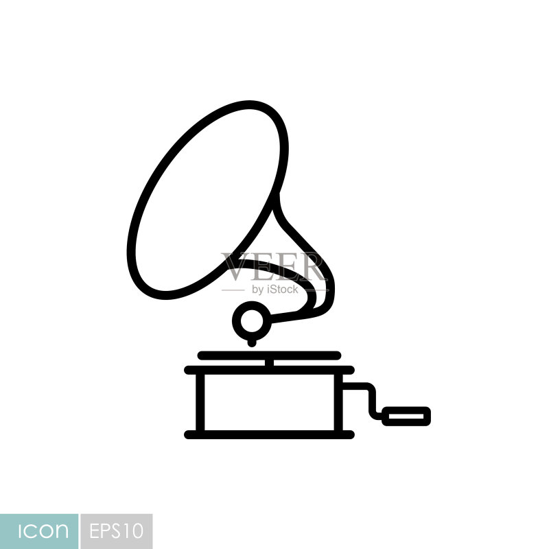 留声机图标音乐符号图标素材