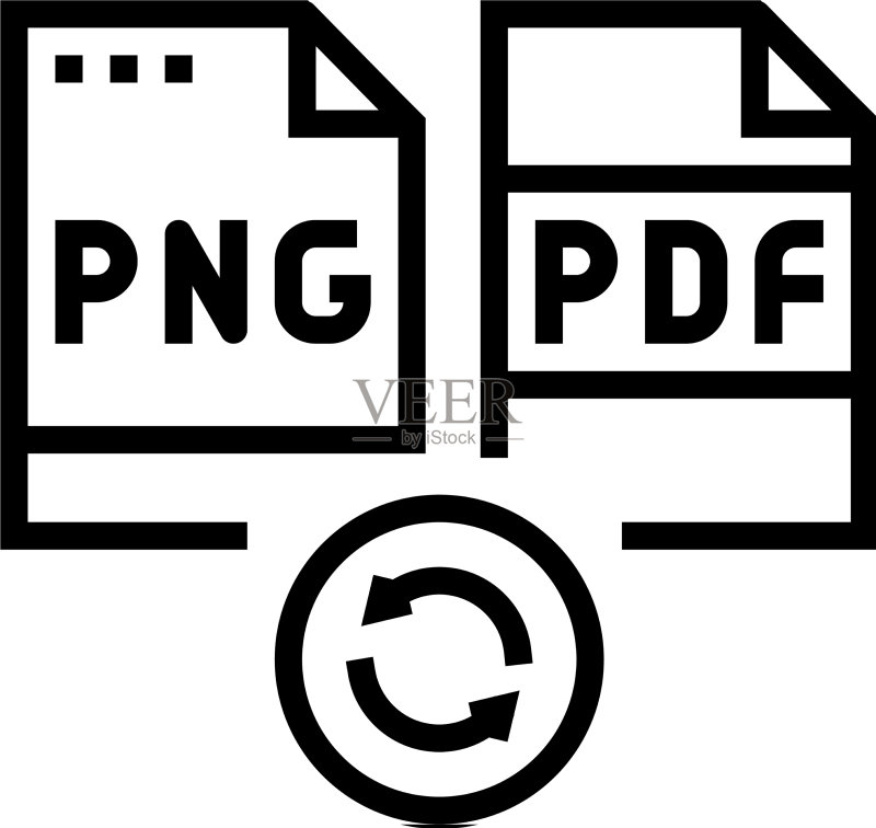 PNG转PDF文件线性图标图标素材