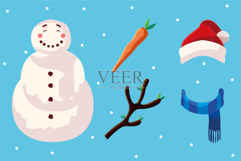 圣诞快乐雪人图标集图标素材