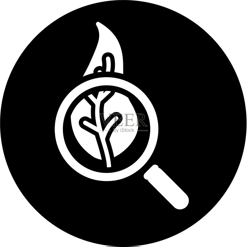 黑色生物叶子研究图标图标素材