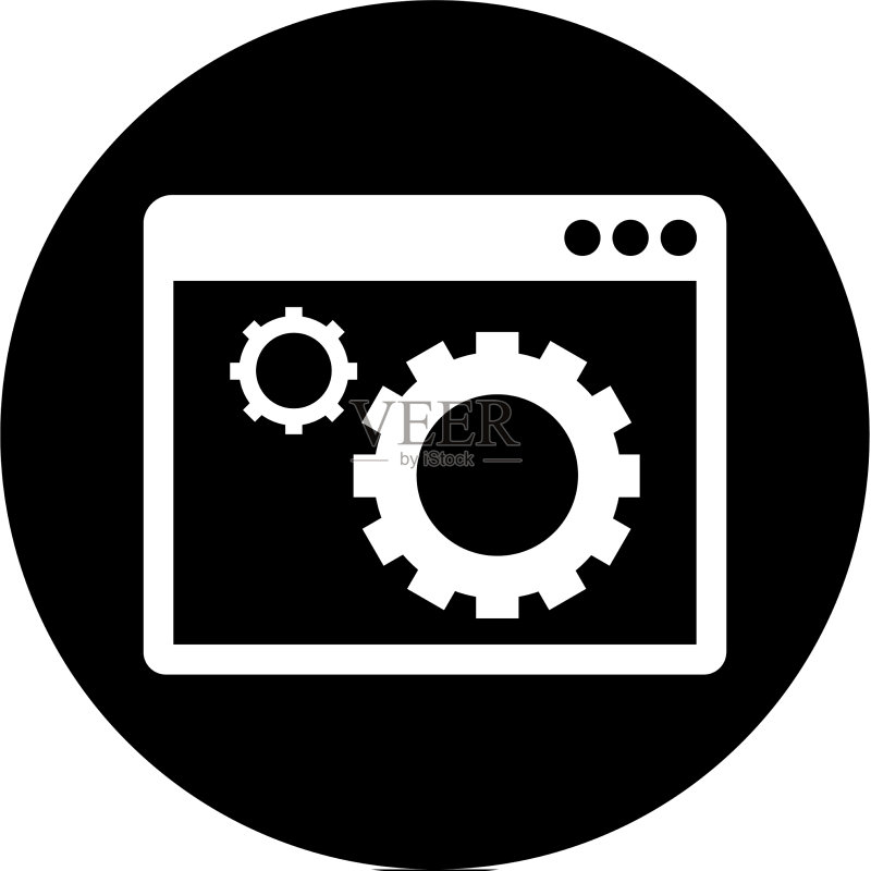 黑色浏览器齿轮网页图标图标素材