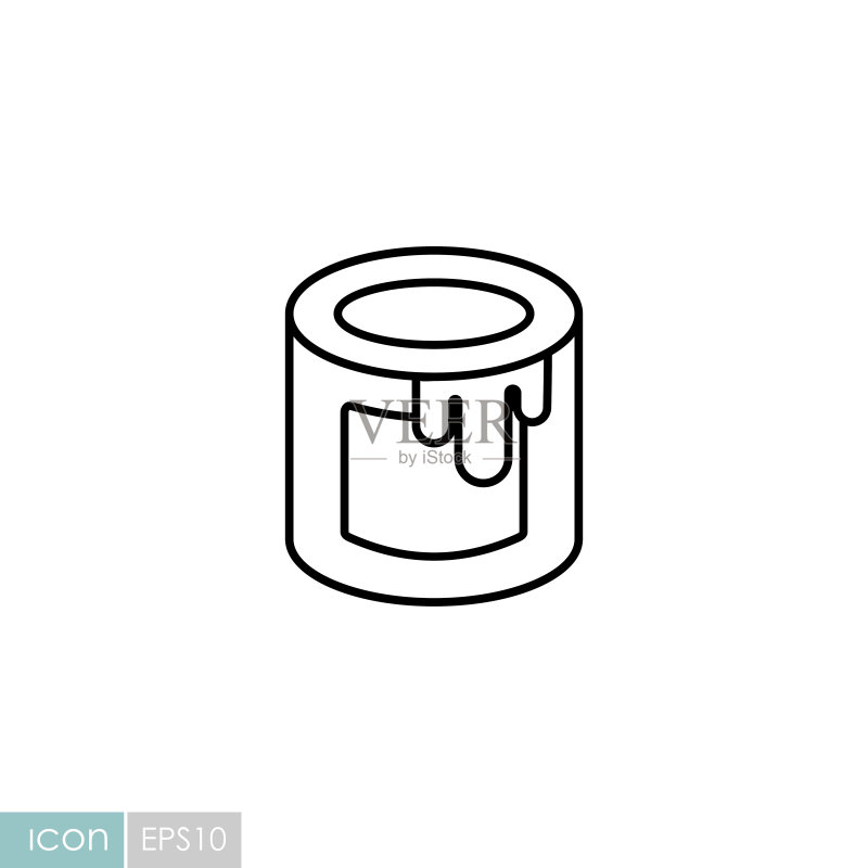 油漆桶矢量扁平图标图标素材