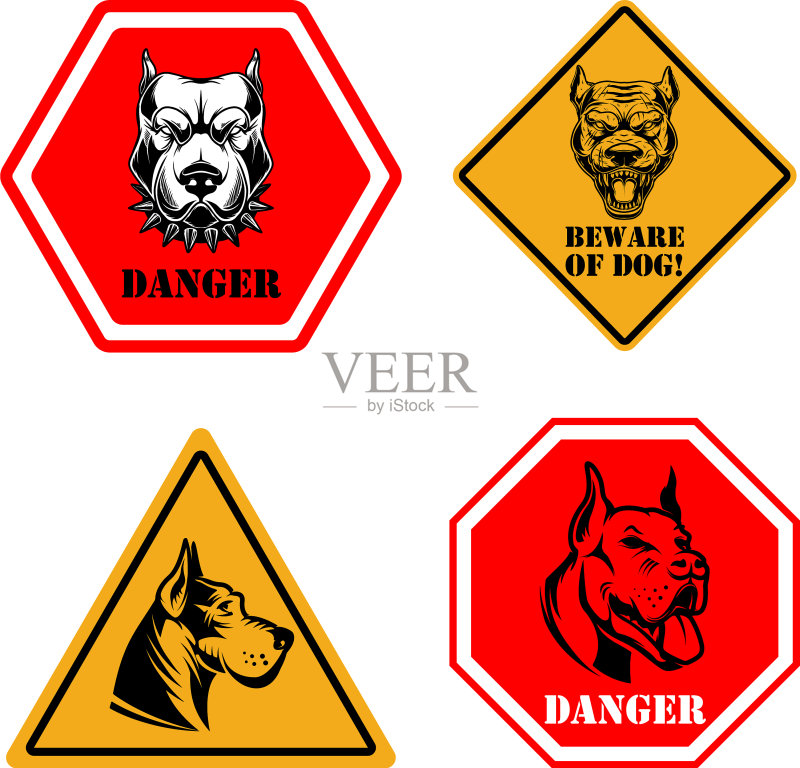 危险警犬标志图标素材