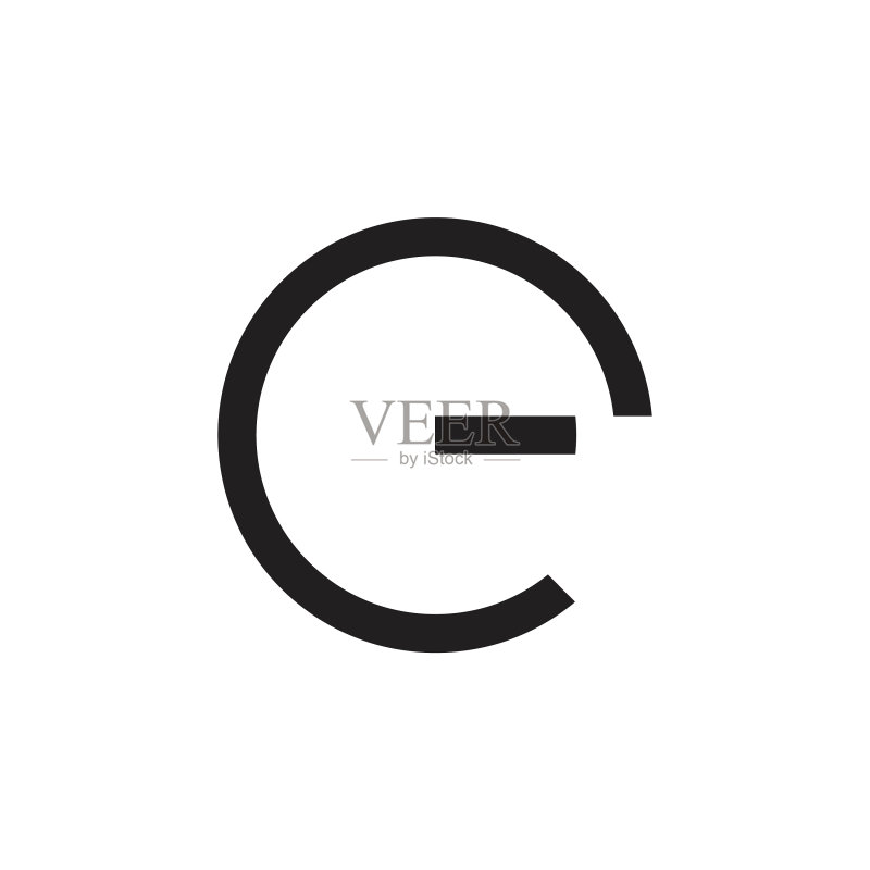 字母E圆形线条Logo图标素材