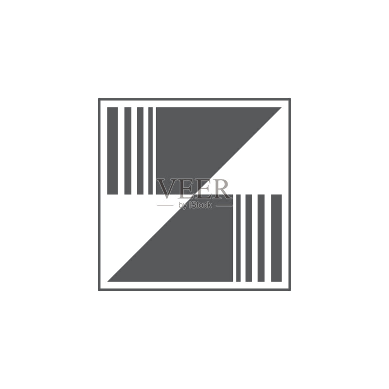 字母Z条纹几何方块logo图标素材