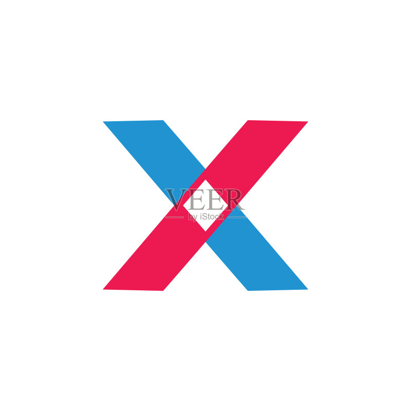 简约几何X字母标志图标素材