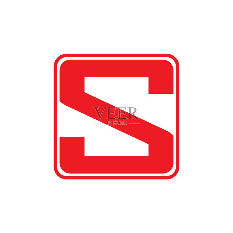 字母S简约几何标志图标素材