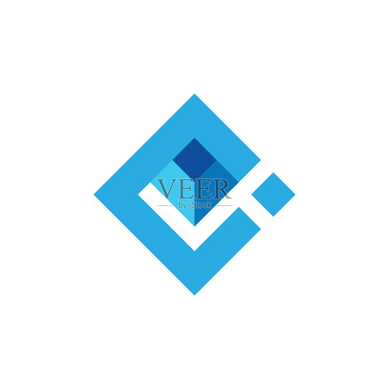 抽象字母CI正方形3D Logo图标素材
