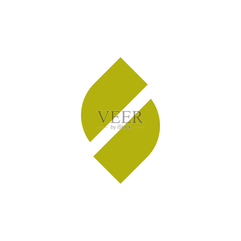 简约几何切片叶子logo图标素材