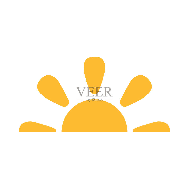 半个太阳正在落下图标矢量日落概念,用于平面设计、logo、网站、社交媒体、移动应用、UI插图图标素材