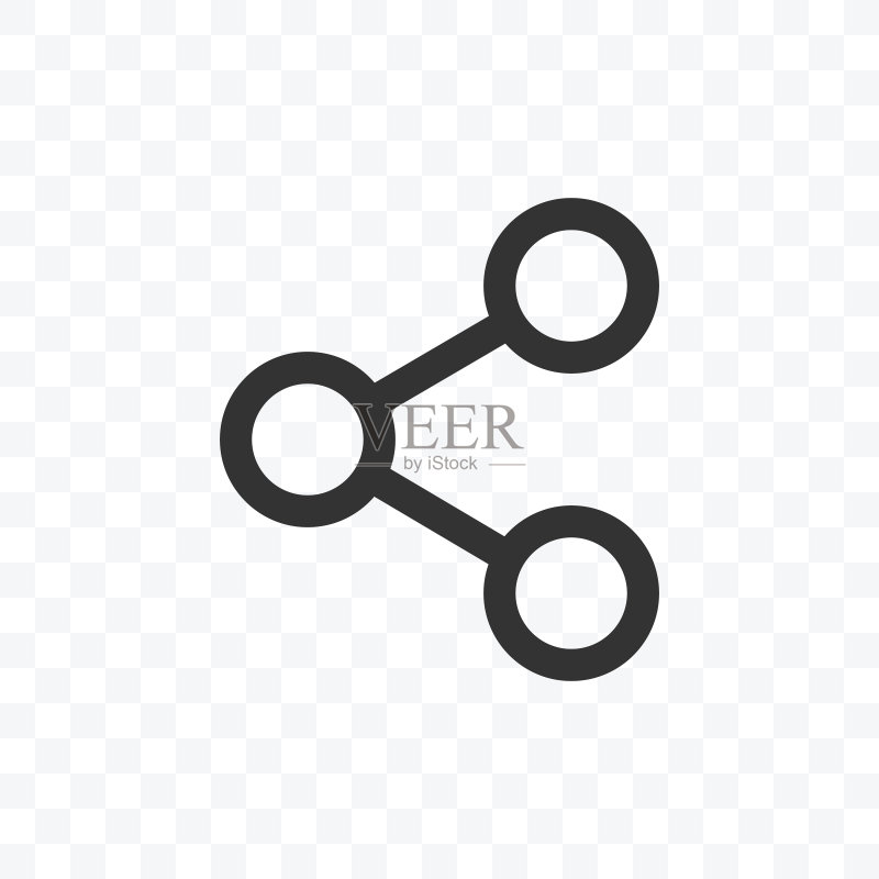透明背景上的扁平风格分享图标设计图标素材
