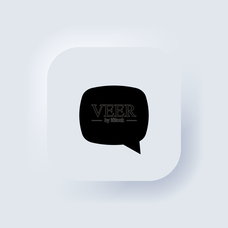消息气泡图标。沟通概念。拟态UI UX白色用户界面Web按钮。新拟物主义。矢量EPS 10图标素材
