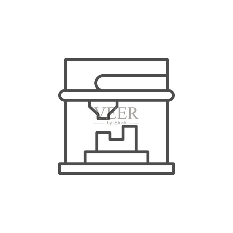 3D打印机线条轮廓图标图标素材