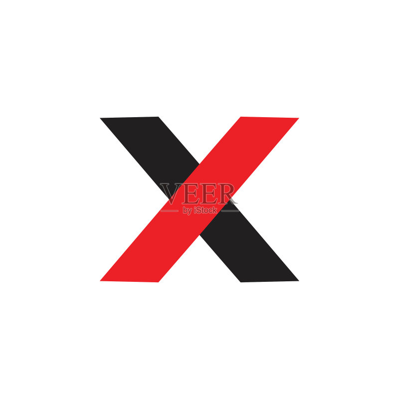 字母X简约线条几何图形图标素材