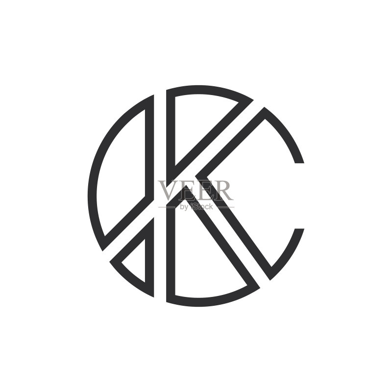 字母KC或CK标志设计图标素材