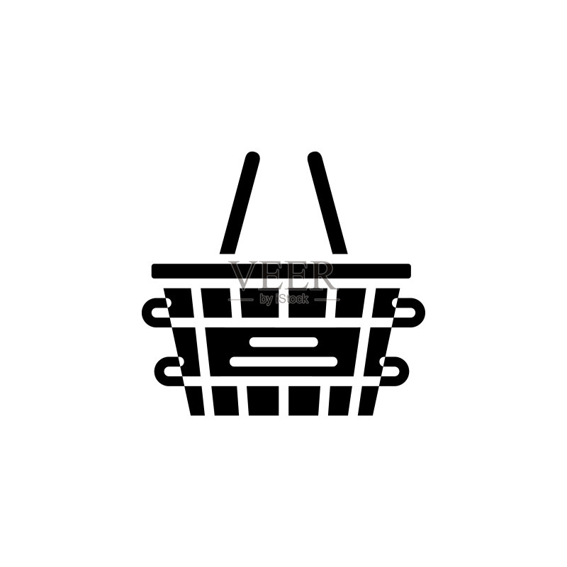 完美实心风格购物篮图标图标素材