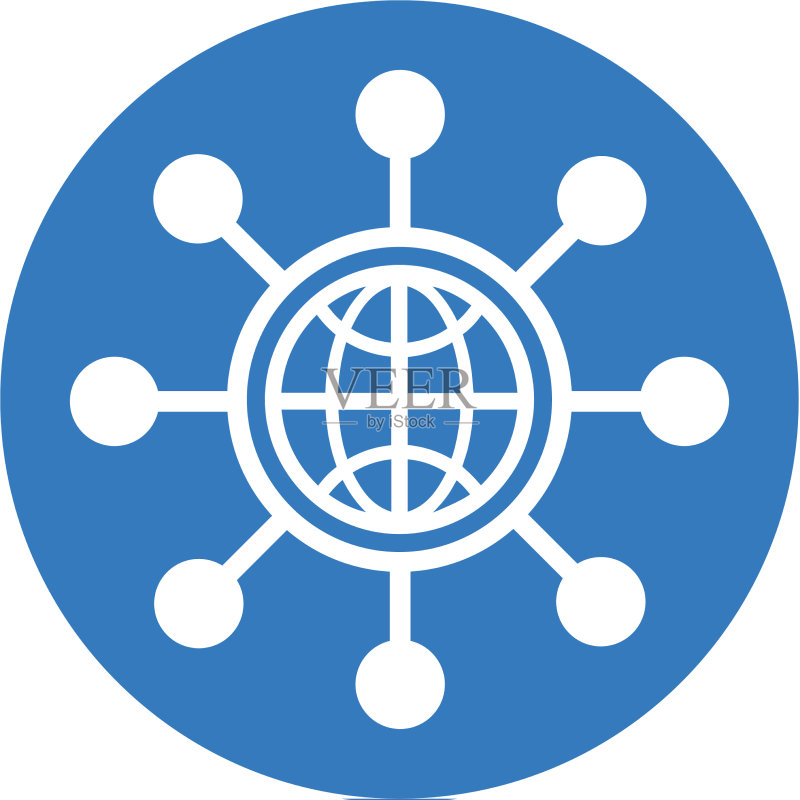 全球网络网页设置图标,蓝色图标素材