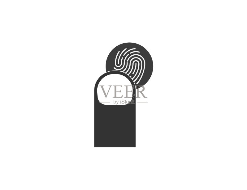 生物识别数据指纹扫描图标图标素材