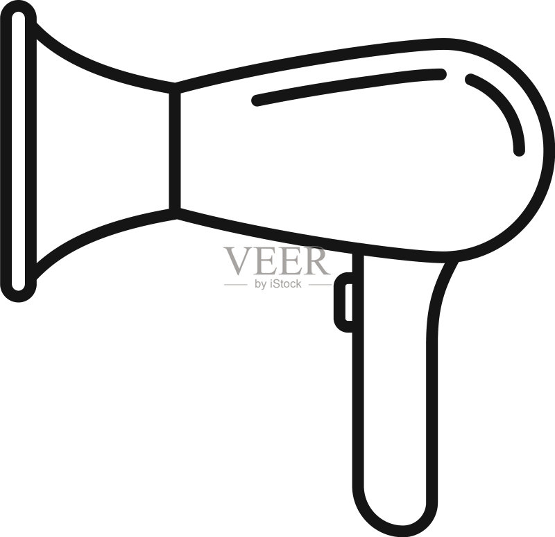 专业吹风机图标轮廓样式图标素材