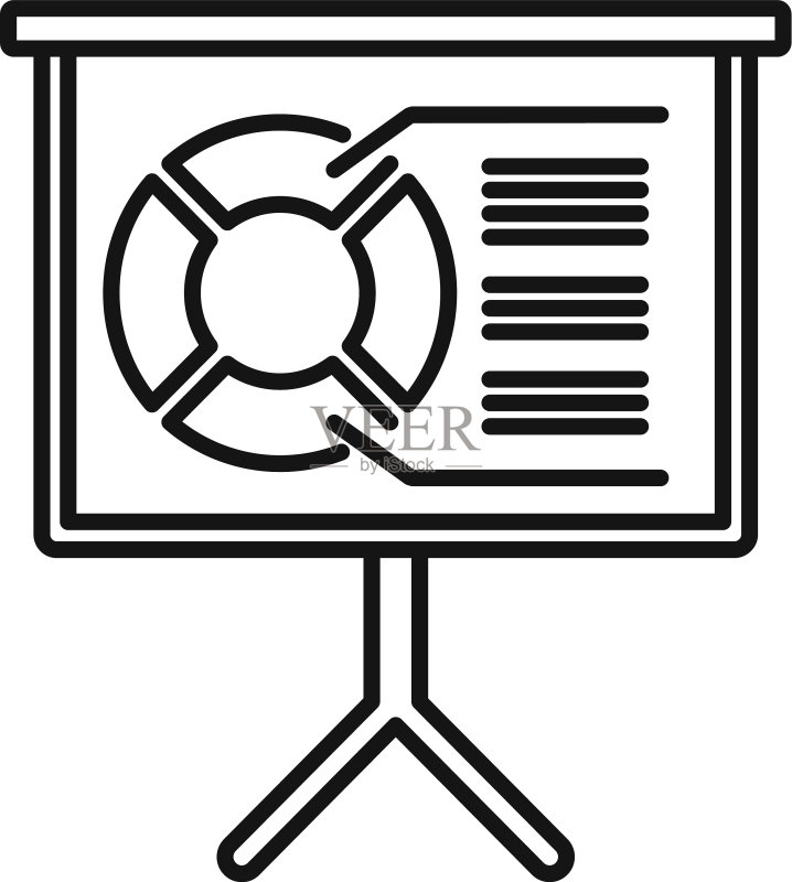 经理饼图板图标轮廓样式图标素材