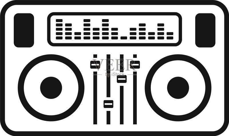 DJ打碟机简洁风格图标图标素材