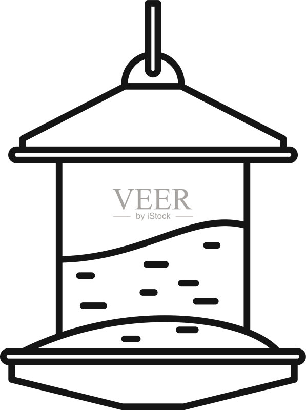 喂鸟器图标线稿风格图标素材
