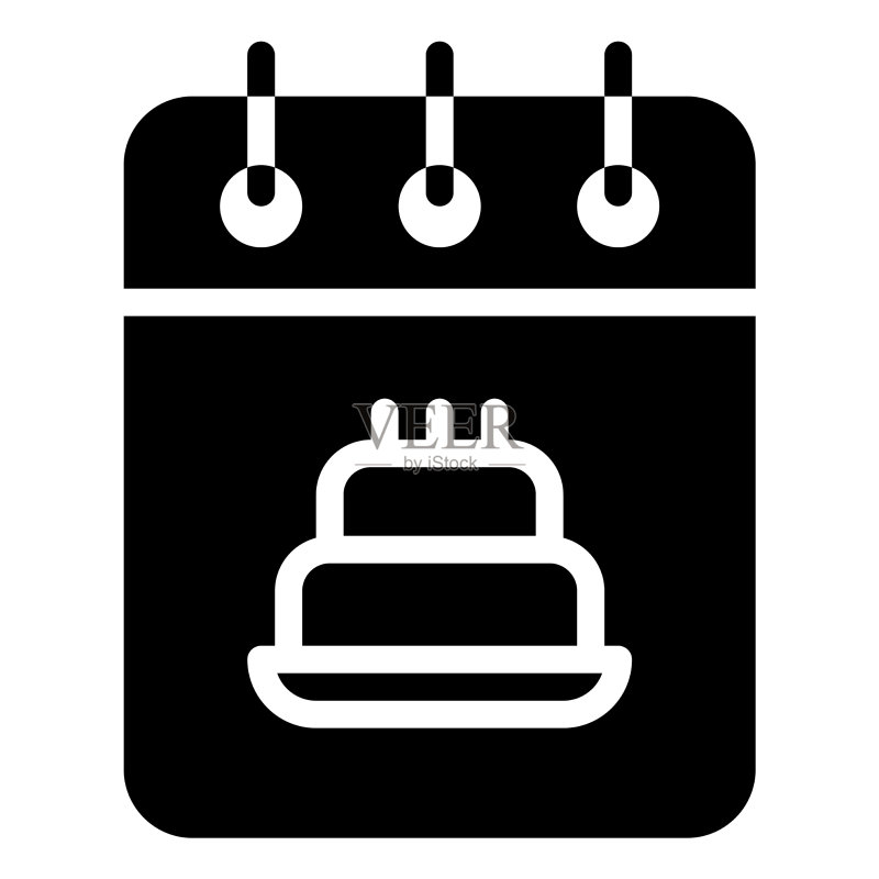 生日日历图标,生日派对相关图标素材