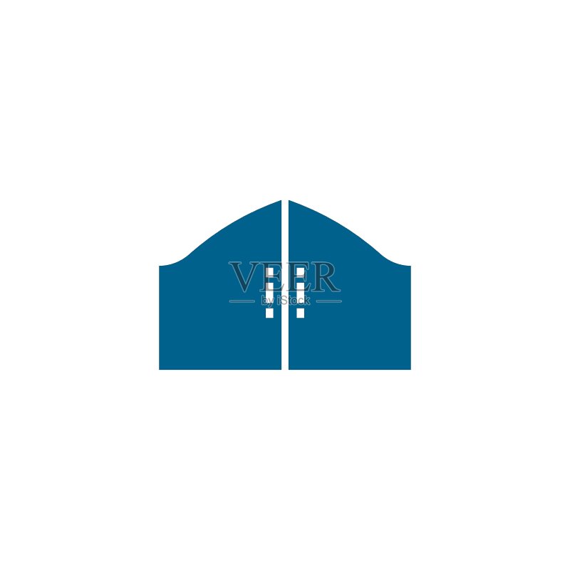 大门图标logo扁平设计矢量模板图标素材