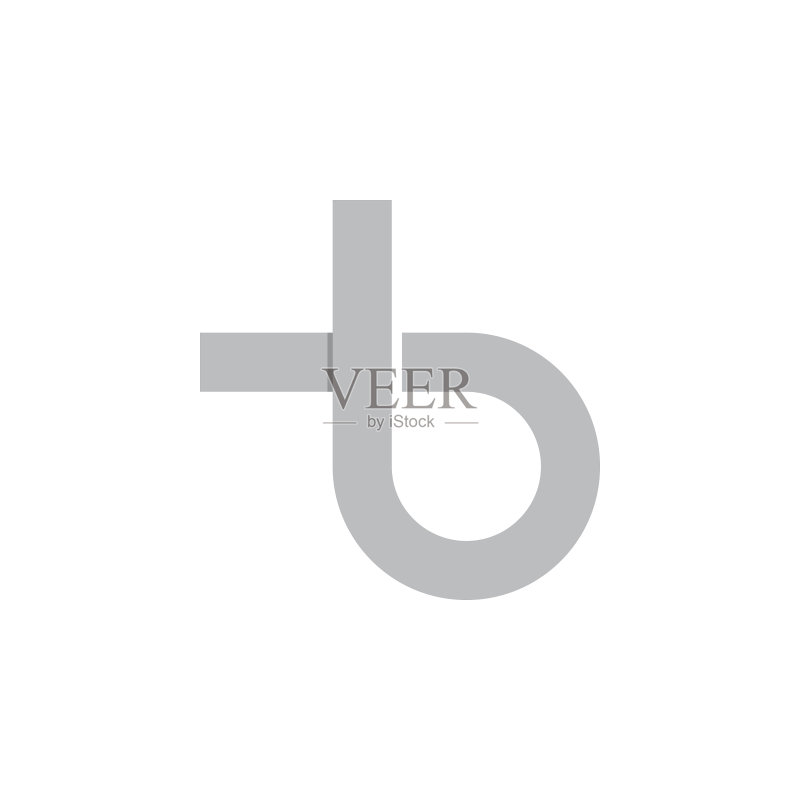 字母B简约重叠设计标志图标素材