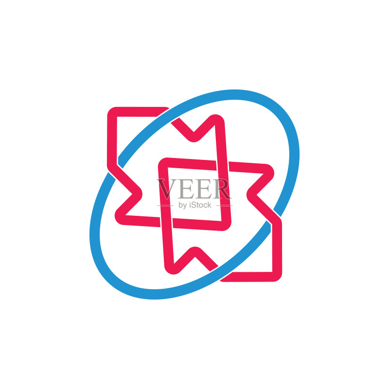 简约链式箭头彩色Logo图标素材
