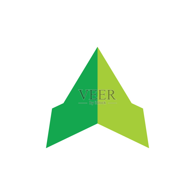 抽象绿色山峰Logo图标素材