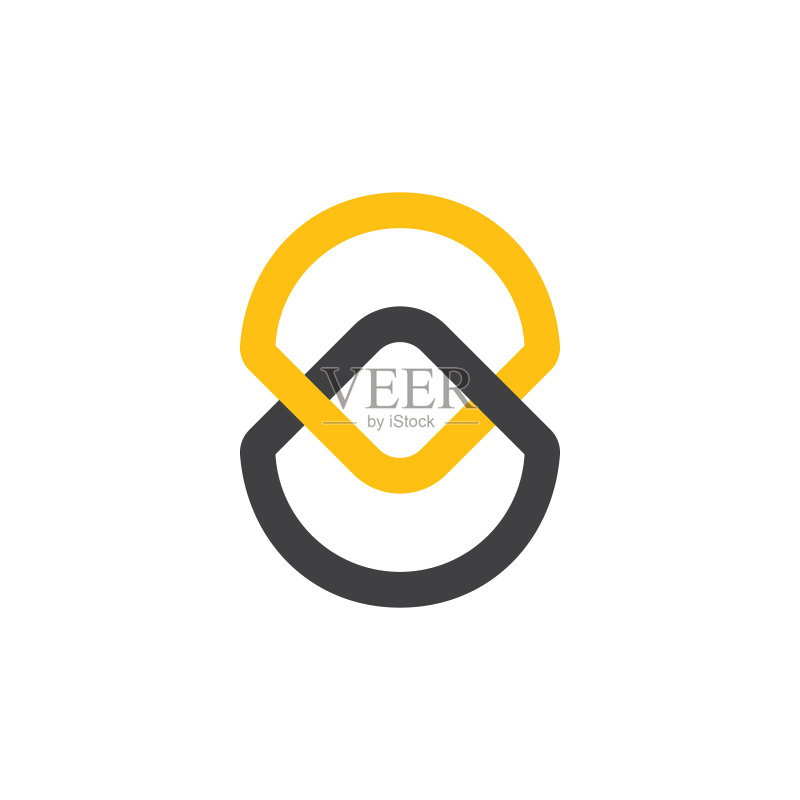 彩色链接简约圆形logo图标素材