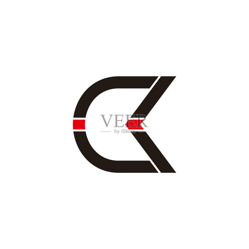 CK字母简约几何彩色箭头图标素材
