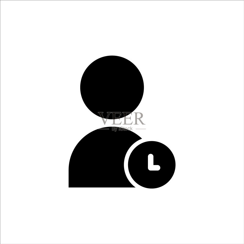 用户时间图标管理符号可编辑笔画图标素材
