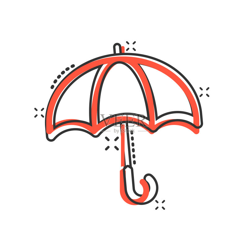 漫画风格雨伞图标图标素材