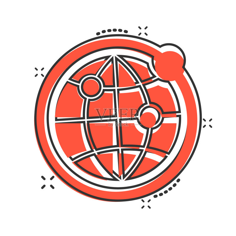 卡通风格的地球行星图标图标素材