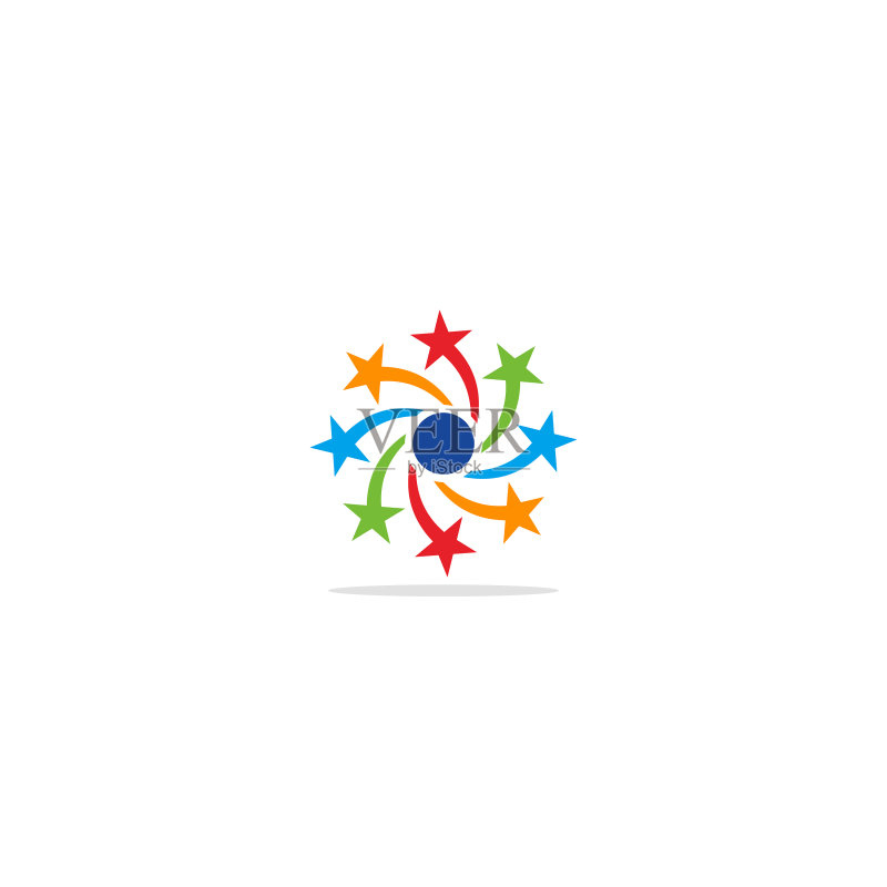 圆形星星彩色标志图标素材