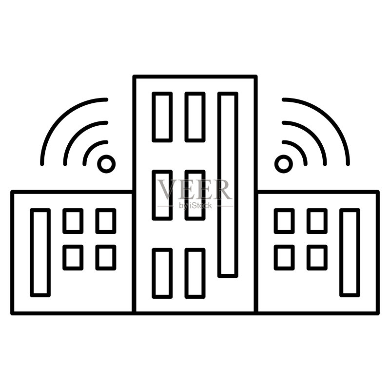 物联网建筑矢量图标:智慧城市图标素材