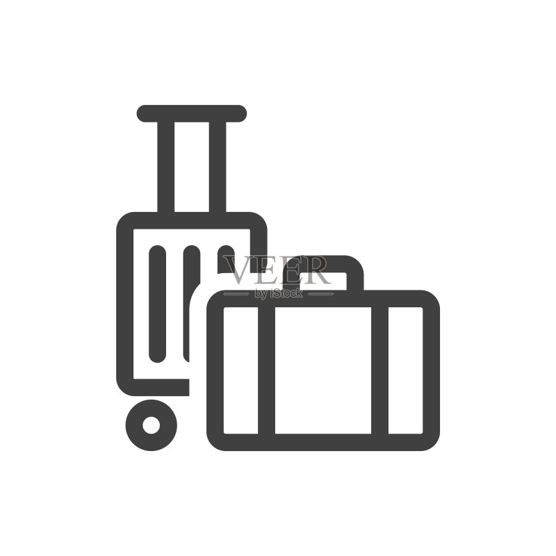 旅行手提箱线性图标图标素材