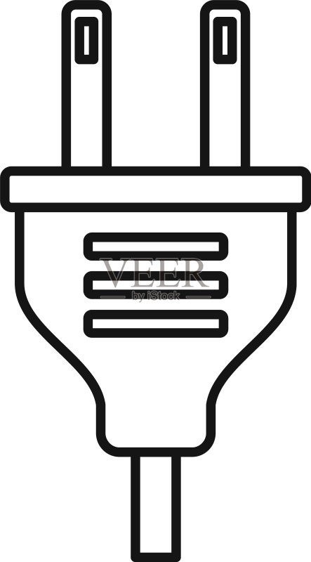 电源插头图标轮廓样式图标素材