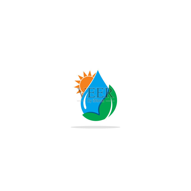 生态绿色叶子水滴Logo图标素材