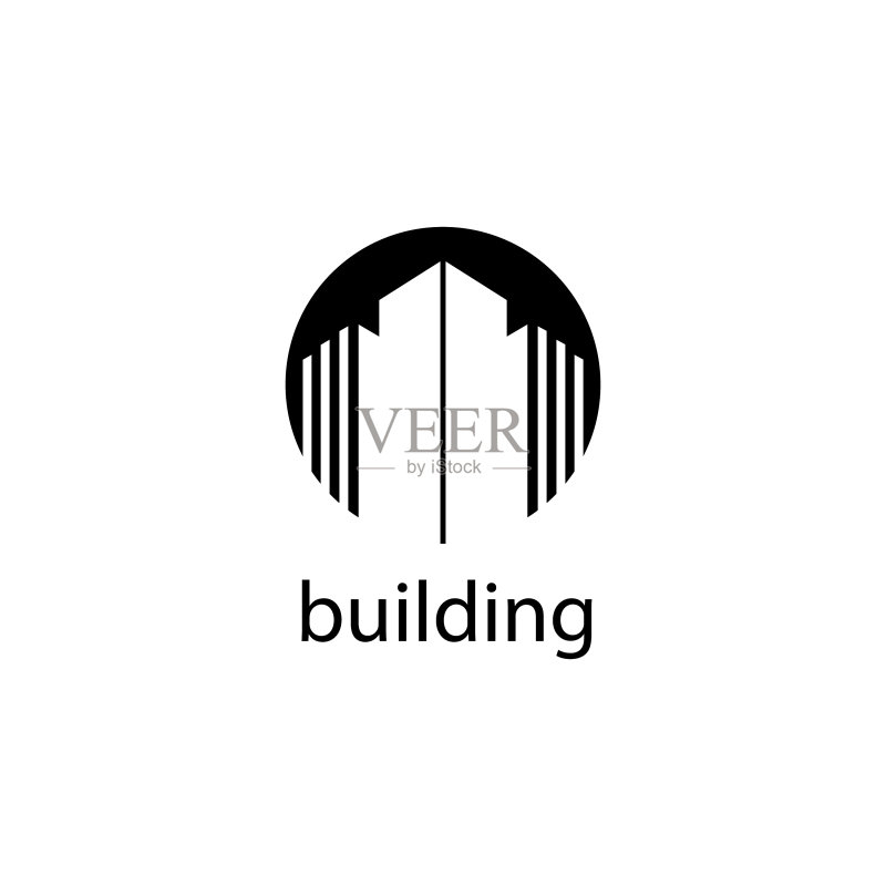抽象建筑线条圆形标志模板图标素材