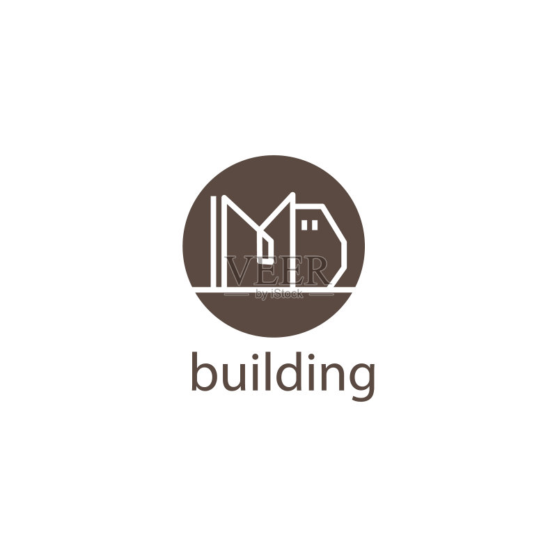 MD首字母建筑设计logo模板图标素材