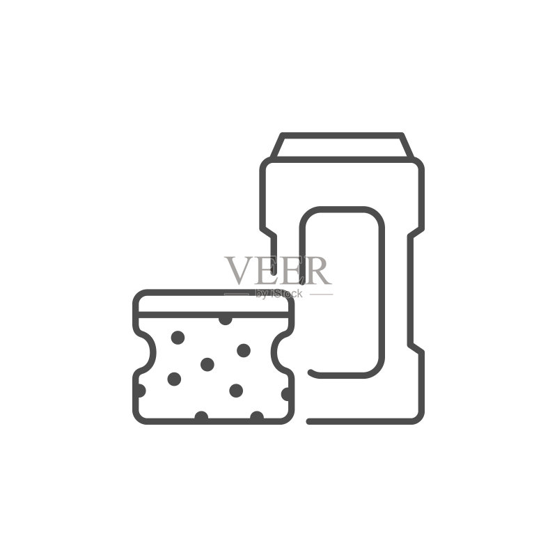 清洁用品系列轮廓图标图标素材