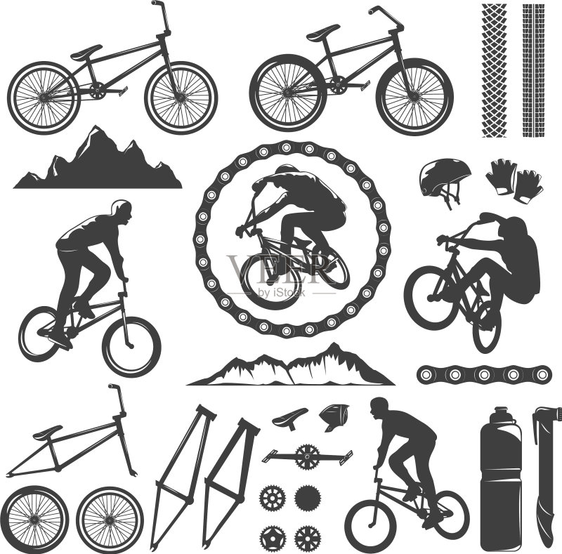 BMX装饰图形图标集图标素材