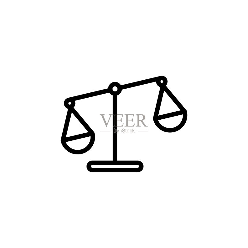 公正线性图标平衡符号简约设计图标素材